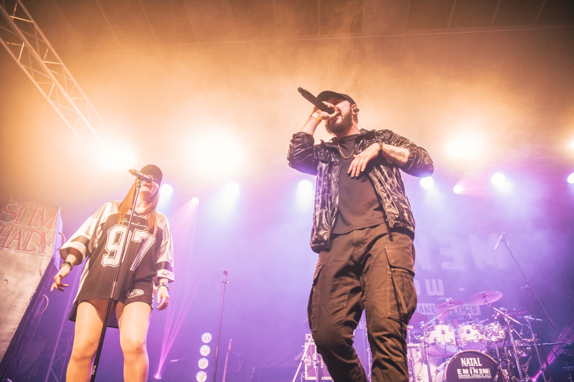 James Wythes and vocalist performing together on stage
