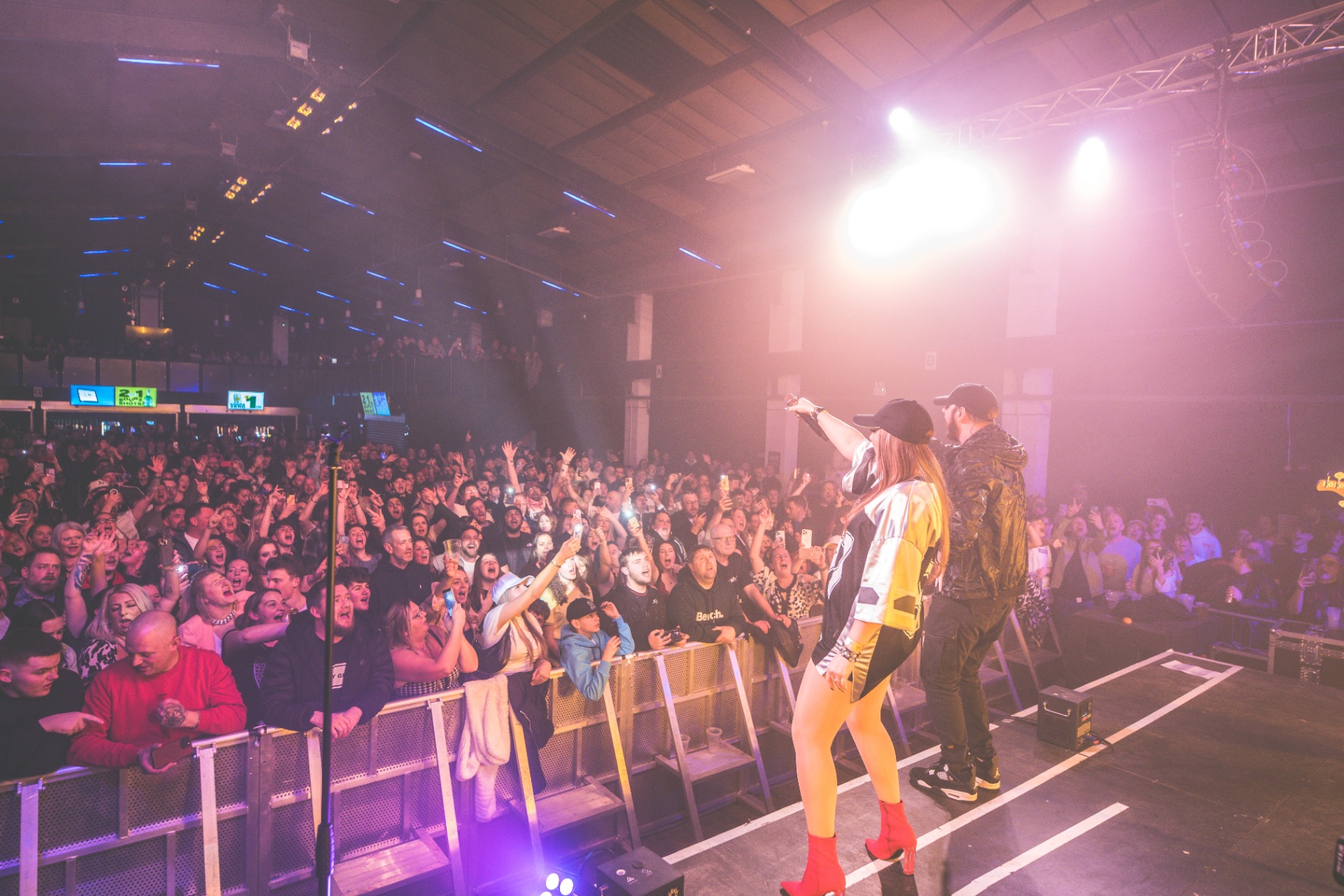View from the stage across a packed venue